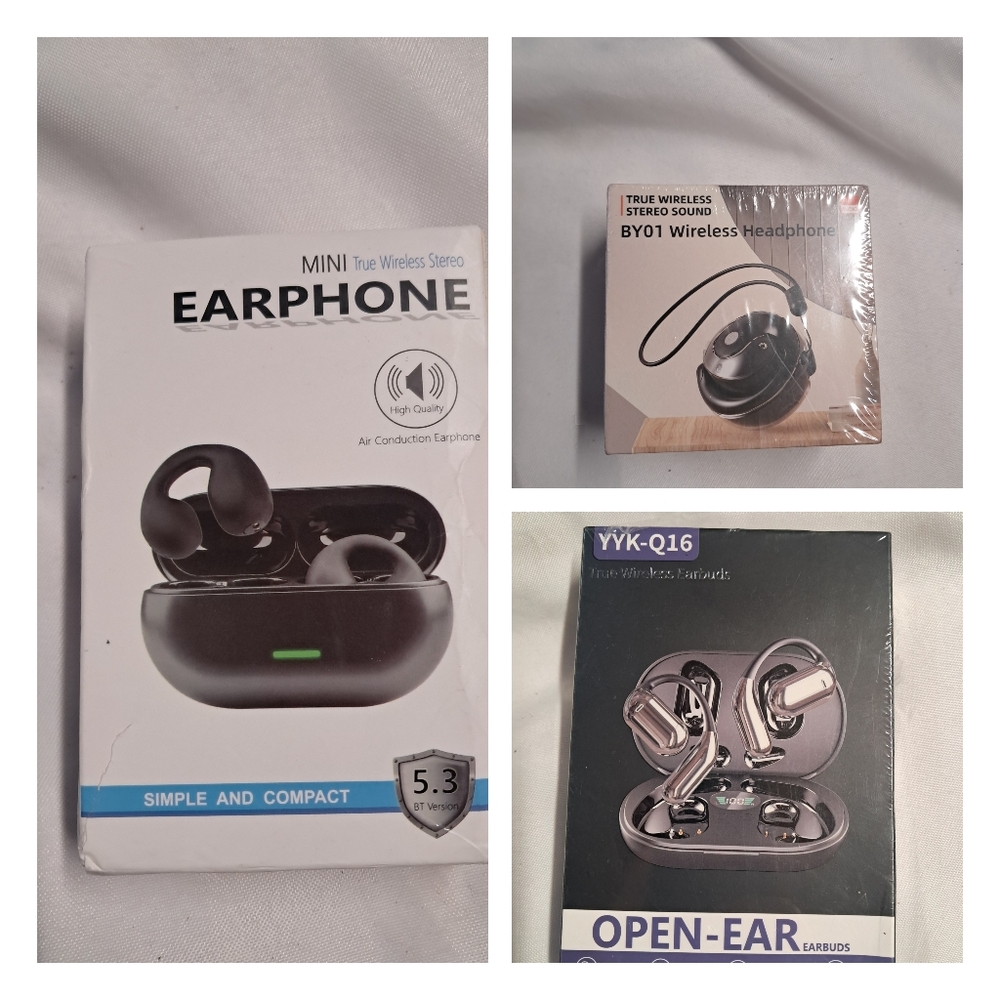 NWT Set Of 3- Open-Ear Wireless Earbuds - Wireless Headphones - Mini Earphone
